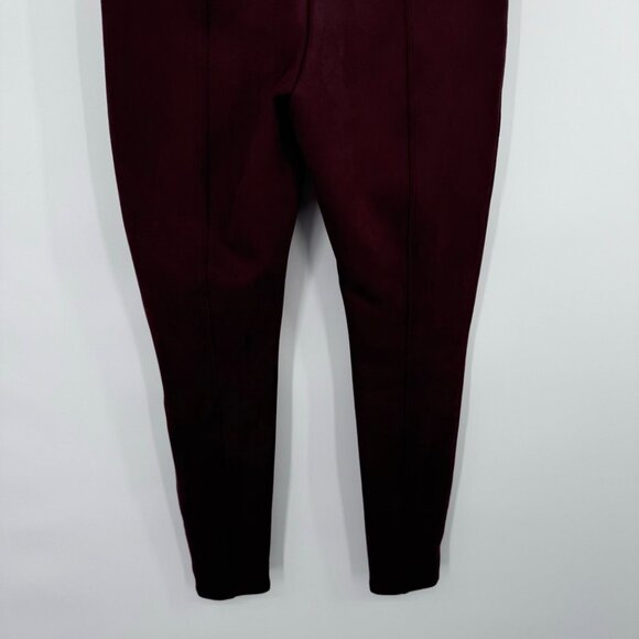 Spanx Womens Burgundy faux suede Leggings size medium slimming - Picture 13 of 14